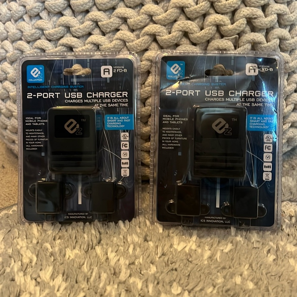 Two 2-port USB chargers